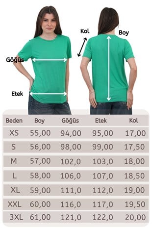Viskon Dökümlü Tişört-Yeşil