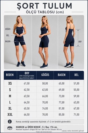 Kadın Body İp Askılı Şort Tulum-Lacivert
