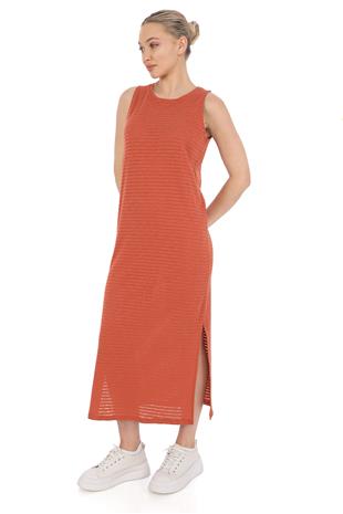 Transparan Plaj Elbise-Taba