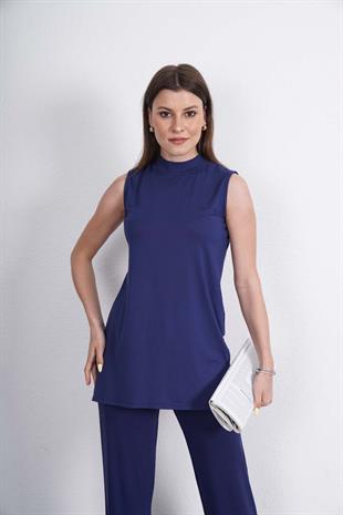 Kolsuz Tunik & Pantolon Takım-Lacivert