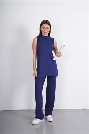 Viskon Kolsuz Tunik-Lacivert