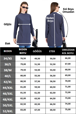 Tesettür Extra Uzun Tunik -Füme