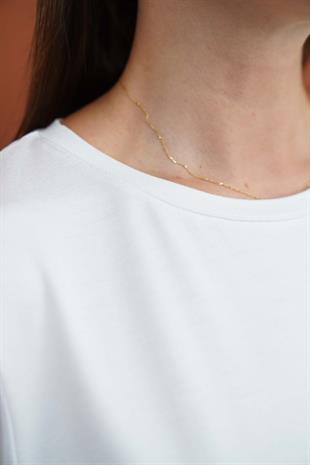 Soft Viskon Uzun Tunik-Beyaz