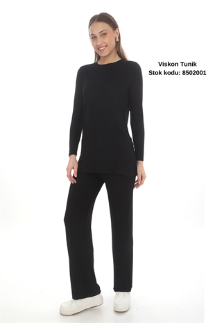 Extra Yumuşak Uzun Viskon Pantolon Home&Outdoor-Siyah
