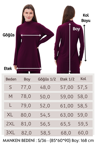 Maxi Tunik & Pantolon Takım-Vişne