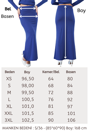 Nora Kadın Maxi Boy Astarlı Viskon Etek-Lacivert