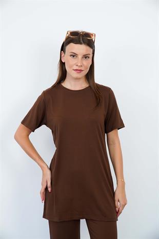 Tunik & Pantolon Takım-Kahverengi