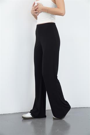 Nira Kadın Maxi Boy İspanyol Paça Sandy Pantolon-Siyah