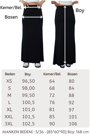 Nora Kadın Maxi Boy Astarlı Viskon Etek-Siyah