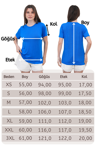 Viskon Dökümlü Tişört-Saks