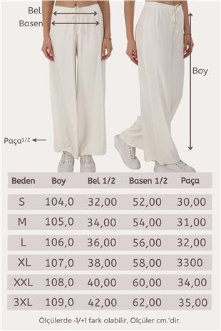 Flosh Viskon Oversize Pantolon-Krem