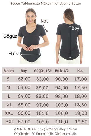 Extra Yumuşak Viscon Tişört-Füme