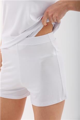 Extra Yumuşak Viskon Şort & Atlet Takım -Beyaz