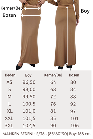 Viskon Dik Yaka Tunik ve Etek Takım-Tarçın