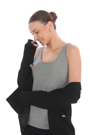 Extra Yumuşak Viskon Atlet Home&Outdoor-Gri Melanj