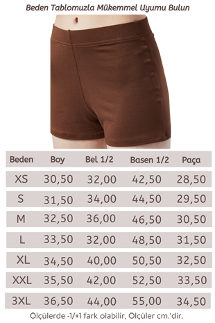 Extra Yumuşak Viskon Şort Home&Beach-Kahverengi
