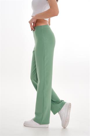 Pamuk 2 İplik likra Eşofman Alt-Mint Yeşili