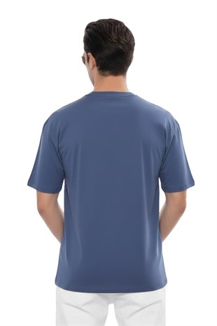 Erkek Oversize Tişört-Lacivert