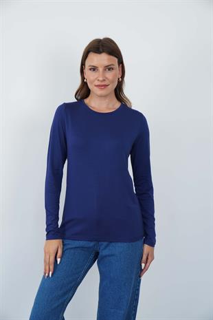 Kadın Viskon Tişört 4lü Set Siyah-Beyaz-Lacivert-Kahverengi