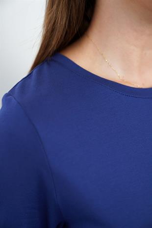 Kadın Viskon Full Likra Tunik-Lacivert