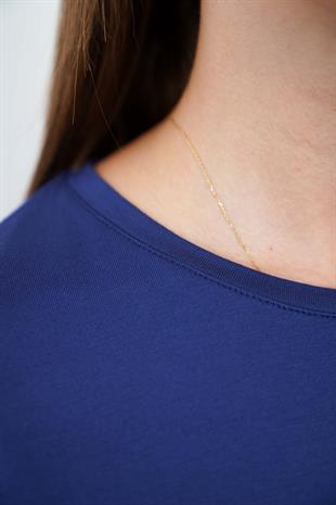 Soft Viskon Uzun Tunik-Lacivert