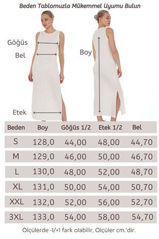 Transparan Plaj Elbise-Ekru