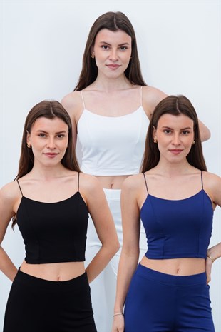 Starplez Büstiyer 3lü Set-Siyah-Beyaz-Lacivert