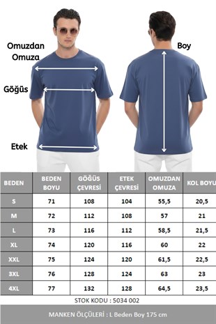 Erkek Oversize Tişört-Lacivert