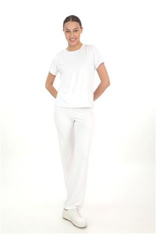 Tişört & Pantolon Takım-Beyaz