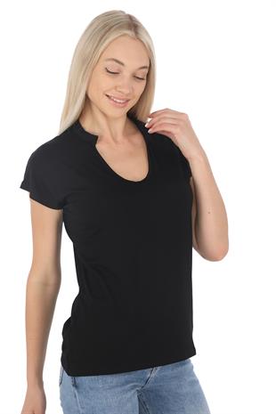 Soft Viskon Bluz-Siyah