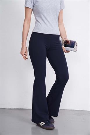 İspanyol Paça Tayt Pantolon-Lacivert