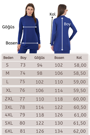 Viskon Dik Yaka Tunik ve Etek Takım-Lacivert