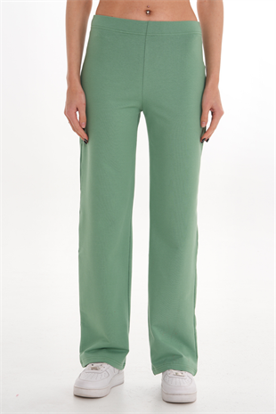 Pamuk 2 İplik likra Eşofman Alt-Mint Yeşili