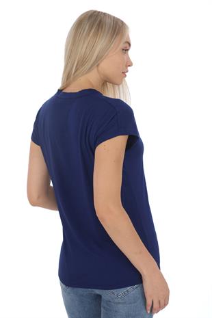 Soft Viskon Bluz-Lacivert