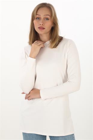 Viskon Dik Yaka Tunik 2li Satış-Siyah-Krem