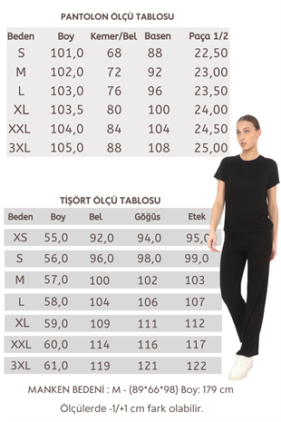 Tişört & Pantolon Takım-Siyah
