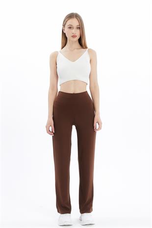  Extra Yumuşak Uzun Viskon Pantolon Home&Outdoor-Kahverengi