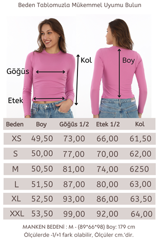 Likralı Pamuk Crop Tişört-Slim Fit -Koyu Pembe