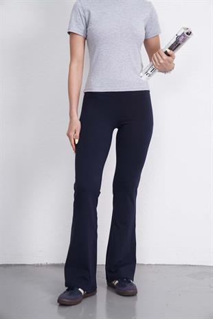 İspanyol Paça Tayt Pantolon-Lacivert