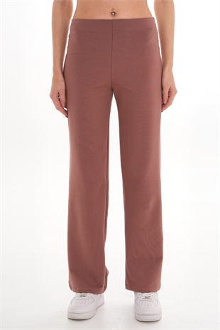 Pamuk 2 İplik likra Eşofman Alt-Açık Kahve