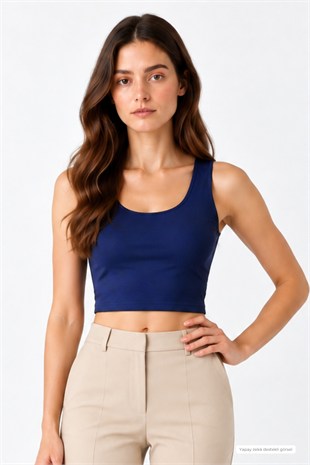 	Crop Askılı Atlet-Lacivert