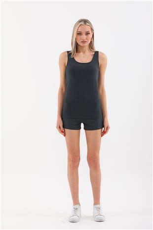 Extra Yumuşak Viskon Şort Home&Beach-Füme
