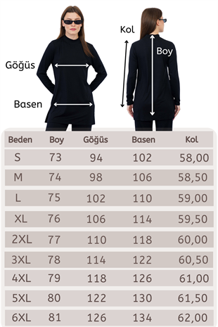 Viskon Dik Yaka Tunik ve Etek Takım-Siyah