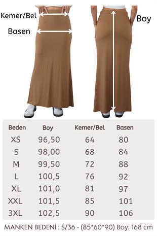 Nora Kadın Maxi Boy Astarlı Viskon Etek-Tarçın