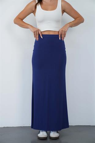 Nora Kadın Maxi Boy Astarlı Viskon Etek-Lacivert
