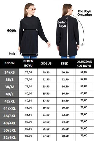 Tesettür Extra Uzun Tunik -Siyah