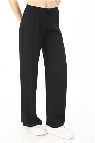 Flosh Viskon Oversize Pantolon-Siyah