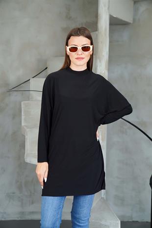 Tesettür Extra Uzun Tunik -Siyah