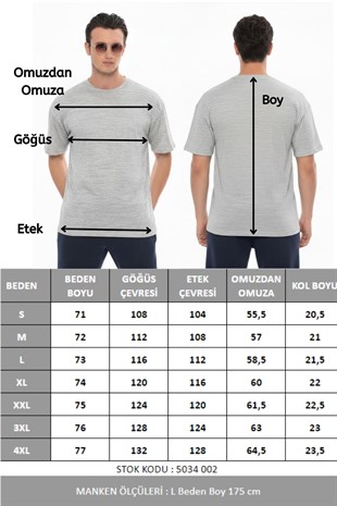 Erkek Oversize Tişört-Gri Melanj