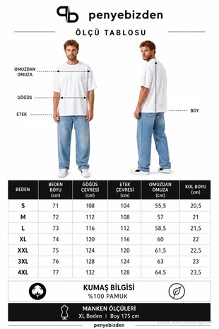 Erkek Oversize Tişört-Beyaz